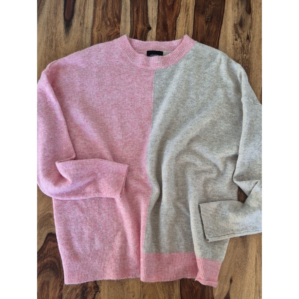 Heyson two tone Pink & Cream sweater 20% Wool - Picture 10 of 16